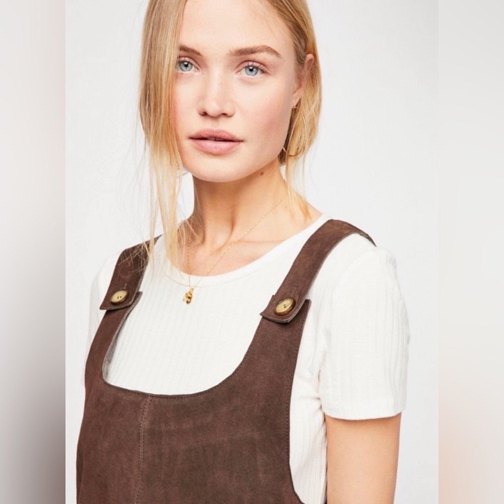 NEW Free People Suede Leather Michalla Mini Dress - Picture 3 of 3